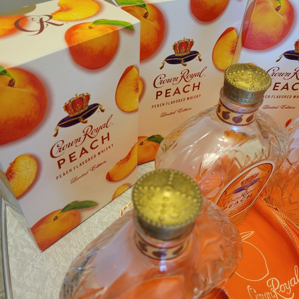 5 Peach Crown Royal sets (empty) - Picture 6 of 8